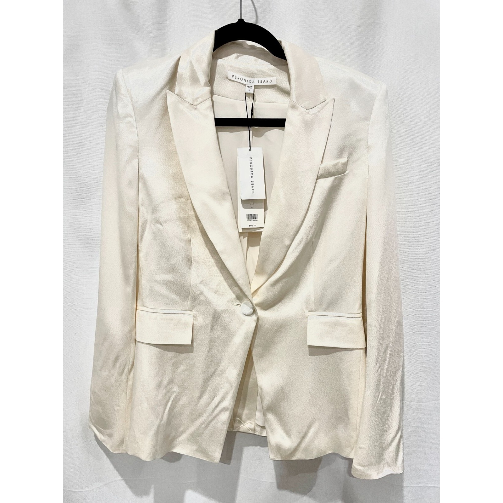 Veronica Beard Womens Size 8 Off White Athens Dickey Jacket 1911fl00815 Nwt $645